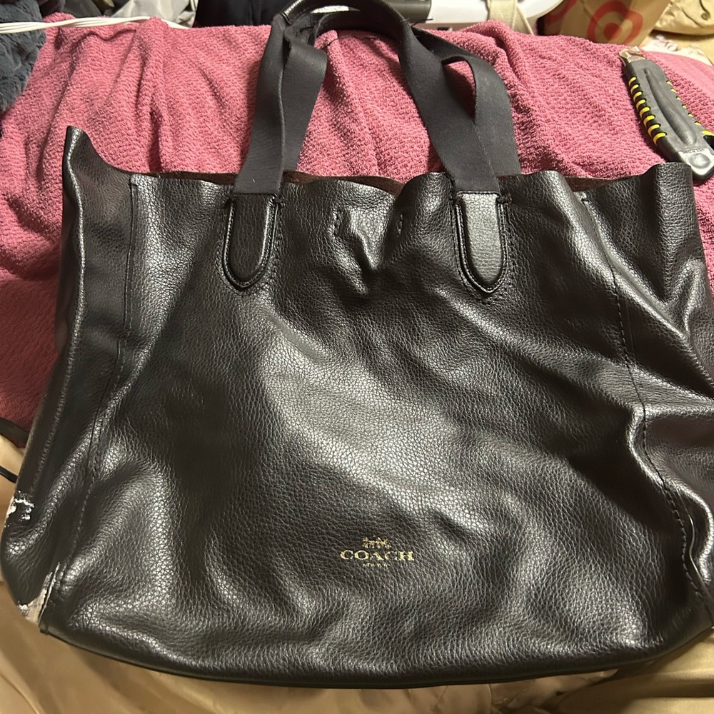 Vintage coach leather tote